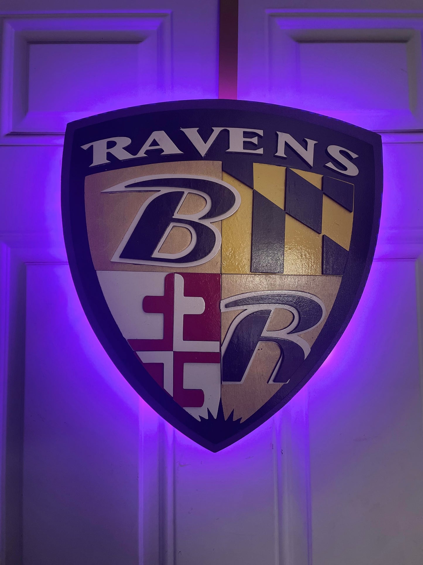 Baltimore Raven’s Shield Wood Sign
