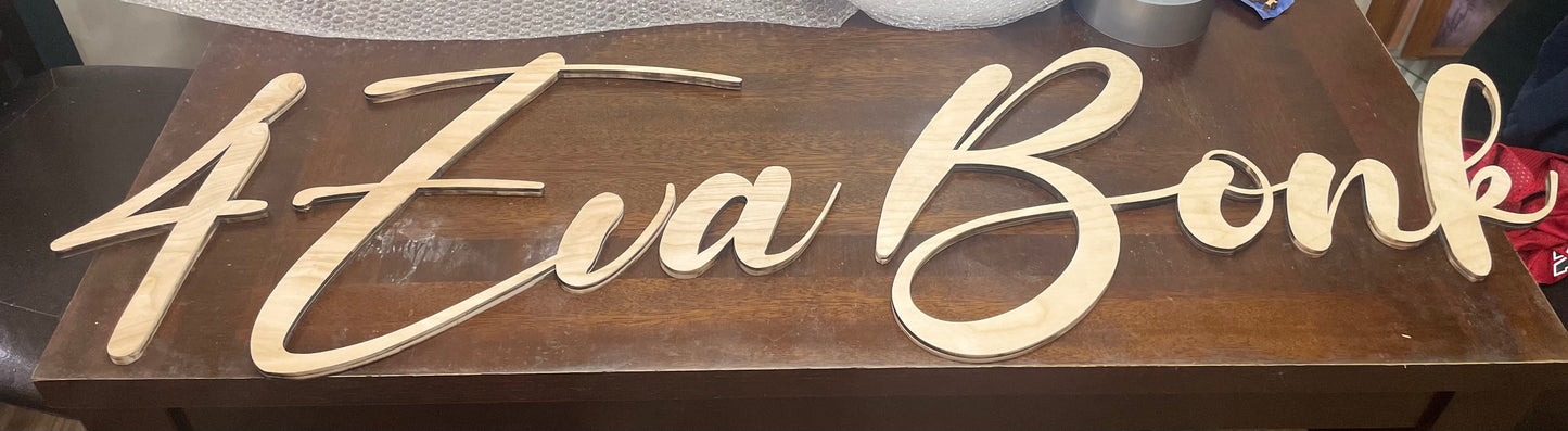 Custom Word Wood Door Sign